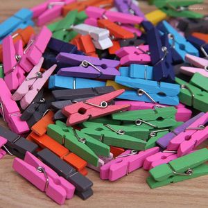 Feestdecoratie 1000 stuks DIY Meerdere kleuren Mini Houten Ambachtelijke Wasknijpers Pinnen Po Clips