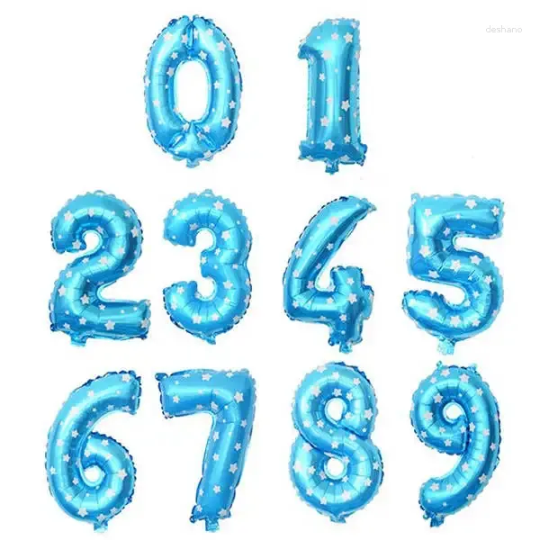 Decoración de la fiesta 1000pcs/lote Número de 16 pulgadas 0-9 Globos de aluminio Feliz cumpleaños Digit de aire Suministros de baby shower