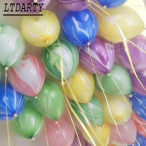 Décoration de fête 100pcs 10/12 pouces Ballons en marbre Agate Latex coloré pour baby shower décor anniversaire fournit des jouets pour enfants