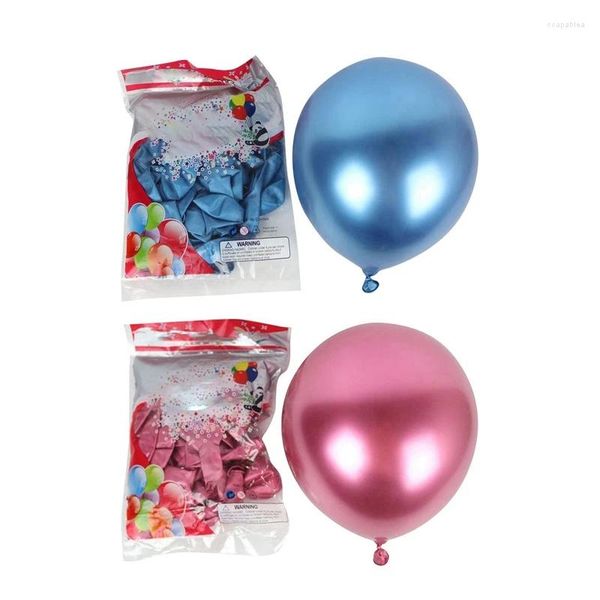 Décoration de fête 100pcs 10 pouces ballons en latex métalliques épais chromés métallique brillante ballon perlé globos 50 pcs bleu 50pcs rouge