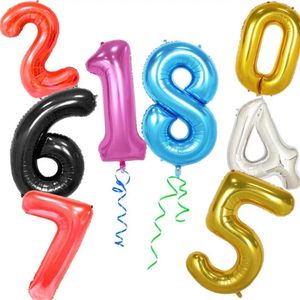 Décoration de fête 100pcs 40inch Numéro numérique Oversize ballons en aluminium Fournitures d'anniversaire décorations d'anniversaire Toys enfants belles couleurs