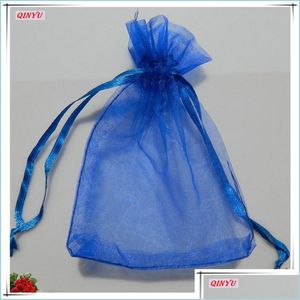 Décoration de fête 100Pcs 7X9 Cm Organza Sheer Gaze Bijoux Sacs Emballage Dable Cadeau De Mariage Sachet 5Zsh312 Drop Delivery 2022 Accueil Ga Dhapu