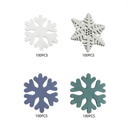 Décoration de fête 100pcs Christmas Snowflake 3cm Oemblages décoratifs en bois tranches pour vêtements de vêtements de mariage