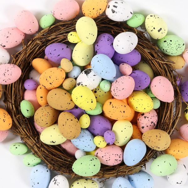 Decoración de fiesta, 100 Uds., decoraciones de huevos de Pascua de espuma, recuerdo de Paloma pintada, decoración del hogar, nido de pájaro, artesanía DIY, regalo para niños