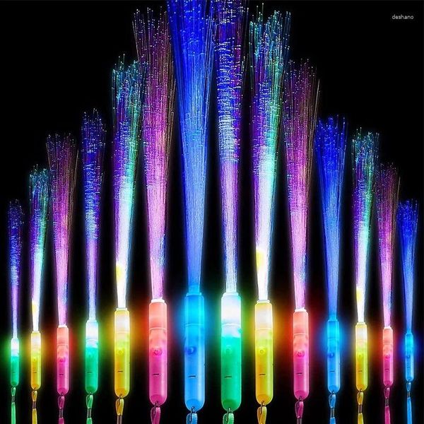 Décoration de fête 100pcs Glow Stick Fiber Optic Wands Luminent Luminal Lumine Light Up Rod in the Dark Birthday Wedding Favors