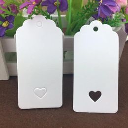 Décoration de fête 100 pièces/lot 9.5x4.5cmcm, carte en papier festonné en forme de cœur creux/étiquette cadeau pour faveur de mariage, bricolage/prix