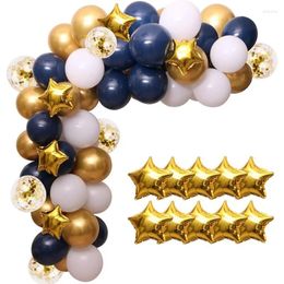 Party Decoratie 100 stks Navy Blue White Balloon Garland Ballonnen Gold Star Foil voor afstudeerders Verjaardagsballons Decoraties