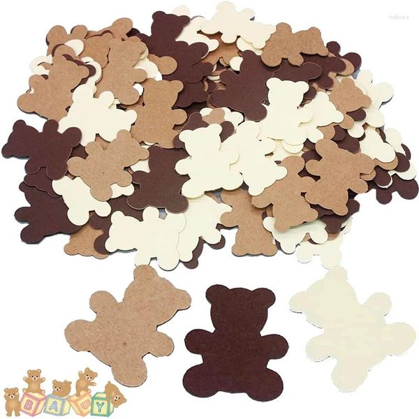 Décoration de fête 100 pcs/paquet ours papier confettis crème marron Teddy bébé douche faveur Table anniversaire décor arrose dispersion