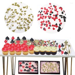 Decoración de fiesta, 100 Uds., confeti de papel, decoración de mesa y barra de dulces de boda, botella de vino/copa/corazón dorado/rojo