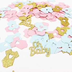 Feestdecoratie 100 stcs roze blauw gouden liefde stoffen confetti baby shower gender onthulde decoraties snoepje gunst doos diy benodigdheden