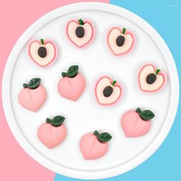 Party Decoratie 100 stks Resin Fruit Flatback Cabochon 19mm Simulatie Peach Core Accessories Diy Hoofdress Scrapbook
