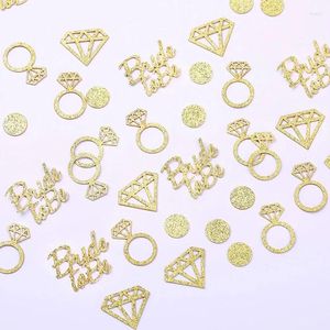 Feestdecoratie 100 stuks Rose Gold Bruid om diamanten ring Hart Confetti Singles 'Night Engagement Wedding Table Top Verspreid