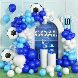 Décoration de fête 103 pièces Ballon de football Arch Set Blue Boy Bird Birthday Anniversaire Graduation Cérémonie