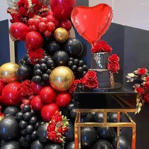 Décoration de fête 103pcs en latex ballon arc kit de ballons noirs et or rouge pour décorations de mariage anniversaires, etc.