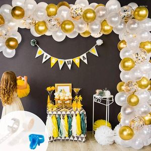 Décoration de fête 103pcs Perle Ballon en or blanc Garland Arch Kit Latex Confettis Balloons Baby Bridal Shower Anniversary Birthday