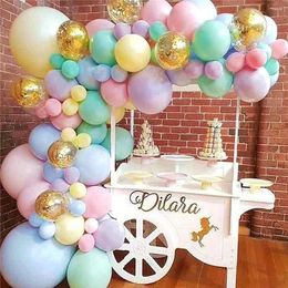 Décoration de fête 105pcs Balloons pastel Kit Garland Arch Kit 5 "12" 18 pouces de couleur macaron pour les décorations d'anniversaire de mariage