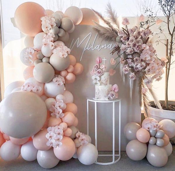 Décoration de fête 105 pièces pâte de haricot rétro mariage Latex ballon guirlande arc Kit anniversaire fournitures événement bébé douche