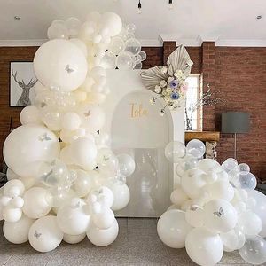 Décoration de fête 106pcs Balon de papillon blanc pur Garland Arch Kit anniversaire décor anniversaire Kids Adult Wedding Ballons Supplies Baby Shower