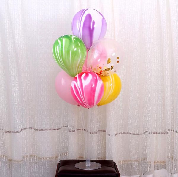 Décoration de fête 10 pouces 12 pouces peinture Agate ballons coloré nuage Air Baloon anniversaire confettis Transparent ballon mariage