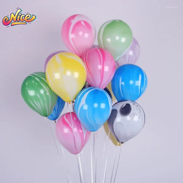 Décoration de fête 10inch 20 / 30pcs Balloons en latex en marbre Agate coloré
