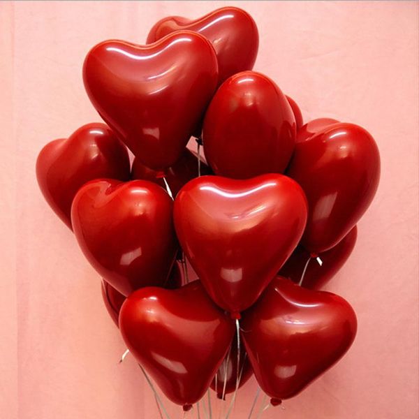 Décoration de fête 10 pouces rubis rouge amour coeur Latex ballon rose blanc Saint Valentin décorations de mariage Air hélium Globos joyeux anniversaire décor