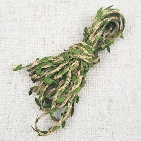 Décoration de fête 10 m / lot corde avec feuilles vertes vigne mariage décoré bricolage hang cordons de rotin tissu tissé.