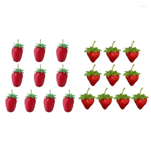 Décoration de fête 10pc Strawberry Artificiel Decors réalistes simulation de modèle de fruit Propographie accessoires Kitchen Decoratons 95