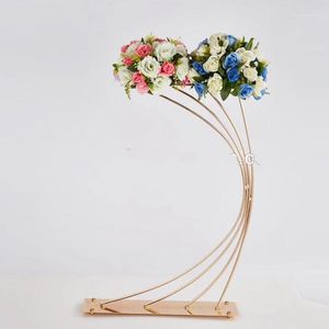 Décoration de fête 10pc) mariage en gros or haut fleur support Table centres de table moderne grandes fleurs en métal pour Weddin Udao2013