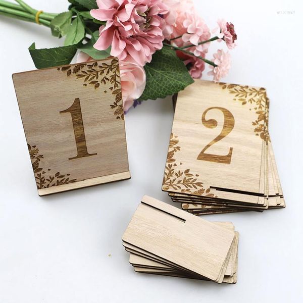 Décoration de fête 10 pièces 1-10 numéros panneaux en bois numéro de Table de mariage en bois anniversaire fiançailles siège signe cadeau