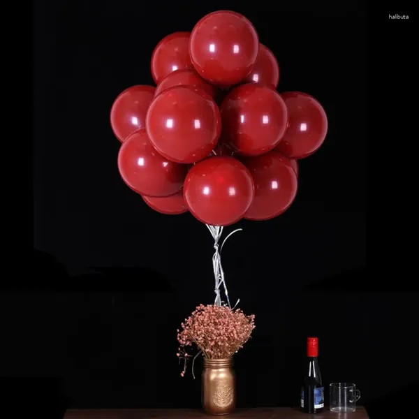 Décoration de fête 10pcs 12 pouces bleu foncé rubis ballons en latex double rouge agate ballon d'air de mariage anniversaire de Noël globe de la maison