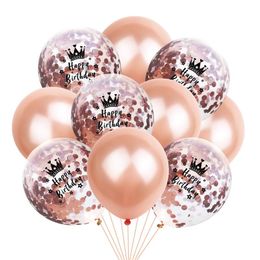 Decoración de fiesta 10 unids 12 pulgadas Globos de látex para el hogar Confeti Bola inflable de aire para cumpleaños Suministros de globos de boda