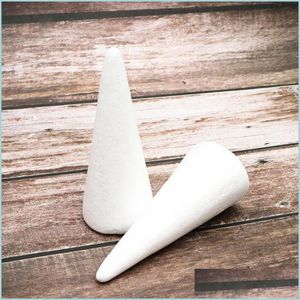 Party Decoratie 10 stks 18,5 cm Wit vaste schuim Diy Cone Children Handmade Craft Accessories for Home Christmas Drop Delivery 2021 Gar DHNQ5