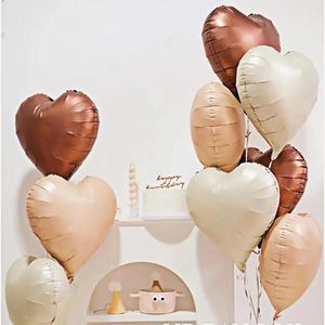Party Decoratie 10 stks 18-inch Retro Cream Love Caramel Chocolate Hartvormige ballon