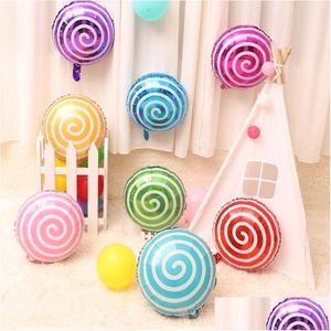 Décoration de fête 10pcs 18 pouces Colorf Ballons en papier d'aluminium Colorf Lollipop Hélium Ballon Baby Shower Anniversaire Mariage Kids Room Ballon Drop Dhozg