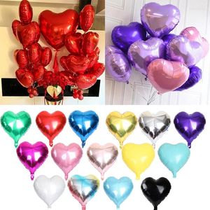 Décoration de fête 10pcs 18 pouces multi rose or coeur feuille ballons métal hélium globos décorations de mariage fille anniversaire jouets ballon