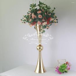 Feestdecoratie 10 stks 29 inch lang goud vaas bruiloften metalen trompet trouwtafel middelpunt evenement bloemen arrangement decor