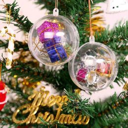 Décoration de fête 10pcs 6-10cm ouvert en plastique transparent boule ornement cadeau présent boîte décorations d'arbre de Noël boule transparente