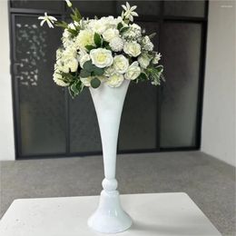 Décoration de fête 10pcs) 65 cm / 120 cm) Design unique de conception de fleur blanc métal pour centres de table de mariage