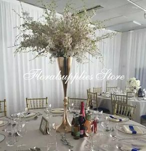 Décoration de fête 10 pièces 70 cm de haut or Vase de table en métal fleur Table pièce maîtresse pour Mariage fleurs Vases mariage