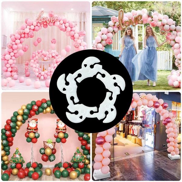 Décoration de fête 10pcs ballon arc clip de mariage ballons de ballons accessoires anneaux boucles fleur en plastique