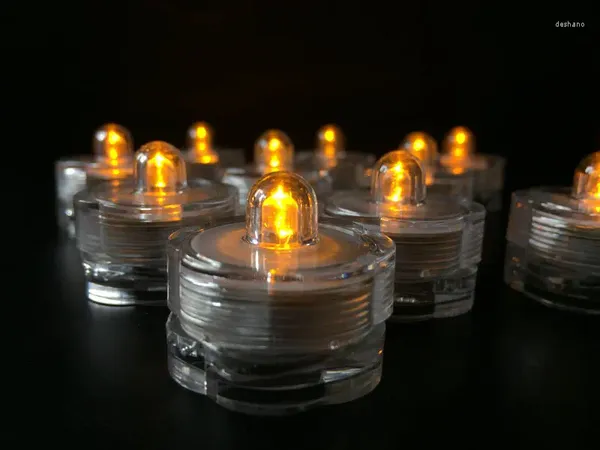 Decoración de fiestas 10pcs LED LED LED LED Sumersible Vela impermeable Vela de boda sin boda Floralytes Floralytes Decoración