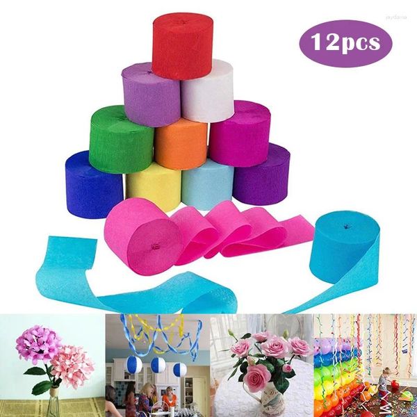 Décoration de fête 10pcs en papier crêpe coloré roule d'origine origami artisanat bricolage bricolage fleurs cadeau enveloppe décor suspendu