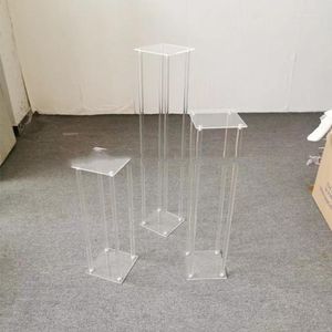 Décoration de fête 10pcs) centres de table en cristal acrylique pour mariage candélabres bougeoirs chandeliers vase à fleurs Dao2002