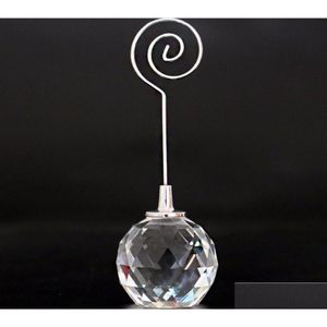 Décoration de fête 10pcs Crystal Diamond Ball Nom Numéro Menu Table Place Carte Place Clip Réception de mariage Réception Faveur Drop Livraison Home Dhont