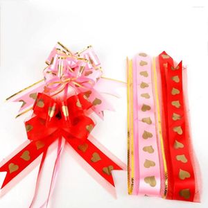 Feestdecoratie 10 stks/partij 32 cm Chiffon Strik Kerst Strikken Wrap Kleur Pull Bow Bloem Bruiloft Verjaardag Lint