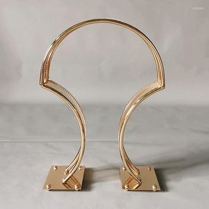 Décoration de fête 10pcs / lot Gold Wedding Arch Stand Road Lead Table Centerpiece Flower Rack pour l'événement