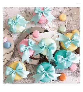 Party Decoratie 10 stks/lot Macarons Candy Boxes met lintdecoraties Wedding Favor cadeaus Box Shower Favros