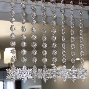 Feestdecoratie 10 stks/Lot Transparant acryl sneeuwvlok hanger luxe kraal gordijn Kerstmis Huis Wedding Stage Decoratief