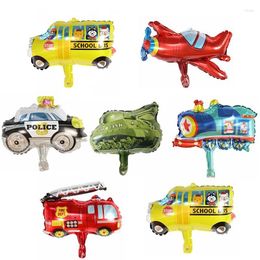 Feestdecoratie 10 stks mini cartoon auto ballonnen brandweerwagen trein ballon ambulance globos kinderen geschenken verjaardagsdecoraties kinderen ballen