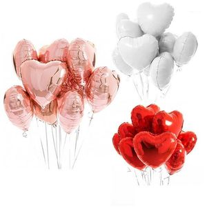 Décoration de fête 10pcs MTI Rose Gold Coeur Feuille Ballons Confetti Latex Anniversaire Ballons Décorations Enfants Adt Mariage Ballons1 Drop Otfe5